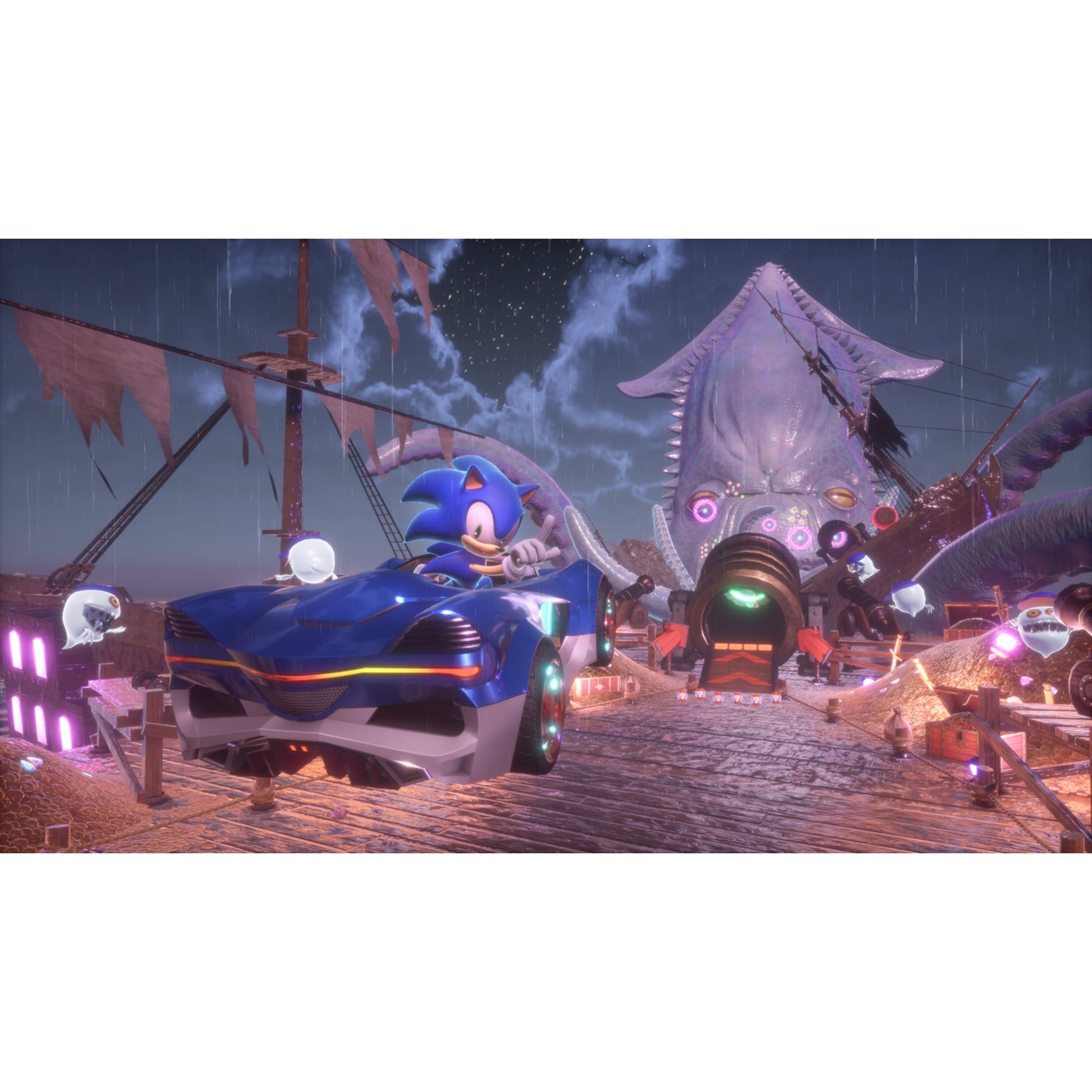 This is brand new.Race across land, sea, air, space, and time in Sonic Racing: CrossWorlds! Warp through Travel Rings into new dimensions where something new awaits around every twist and turn.