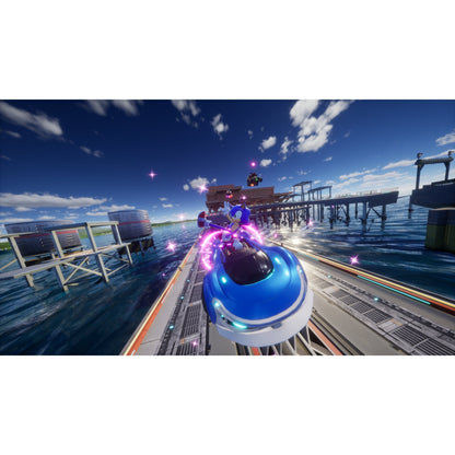 This is brand new.Race across land, sea, air, space, and time in Sonic Racing: CrossWorlds! Warp through Travel Rings into new dimensions where something new awaits around every twist and turn.