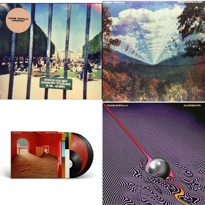This is a 4 LP Vinyl SKU bundle.
1.This LP Vinyl is brand new.Format: LP VinylMusic Style: Psychedelic RockThis item's title is: Slow Rush (Deluxe/2-Transparent Red LP Vinyl/3-Black LP Vinyl)Artist: Tame ImpalaLabel: INTERSCOPEBarcode: 602438539871Release Date: 4/22/2022
2.
