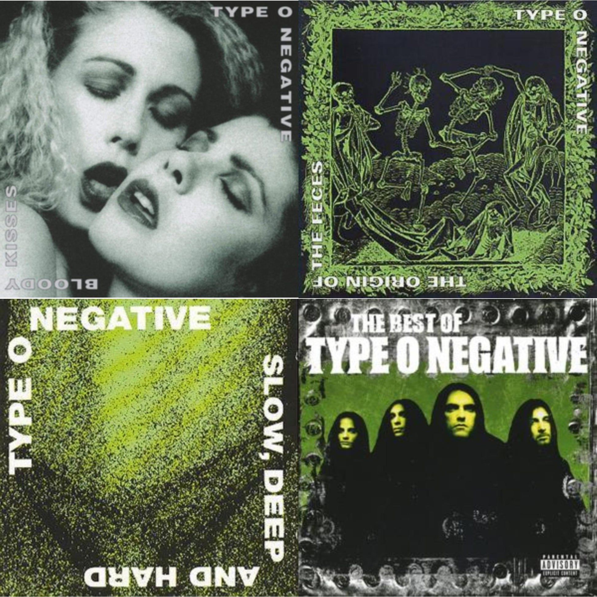 This is a 4 CD SKU bundle.
1.This CD is brand new.Format: CDMusic Style: DubThis item's title is: Bloody KissesArtist: Type O NegativeLabel: ROADRUNNER RECORDSBarcode: 016861910020Release Date: 8/20/2001
2.This CD is brand new.