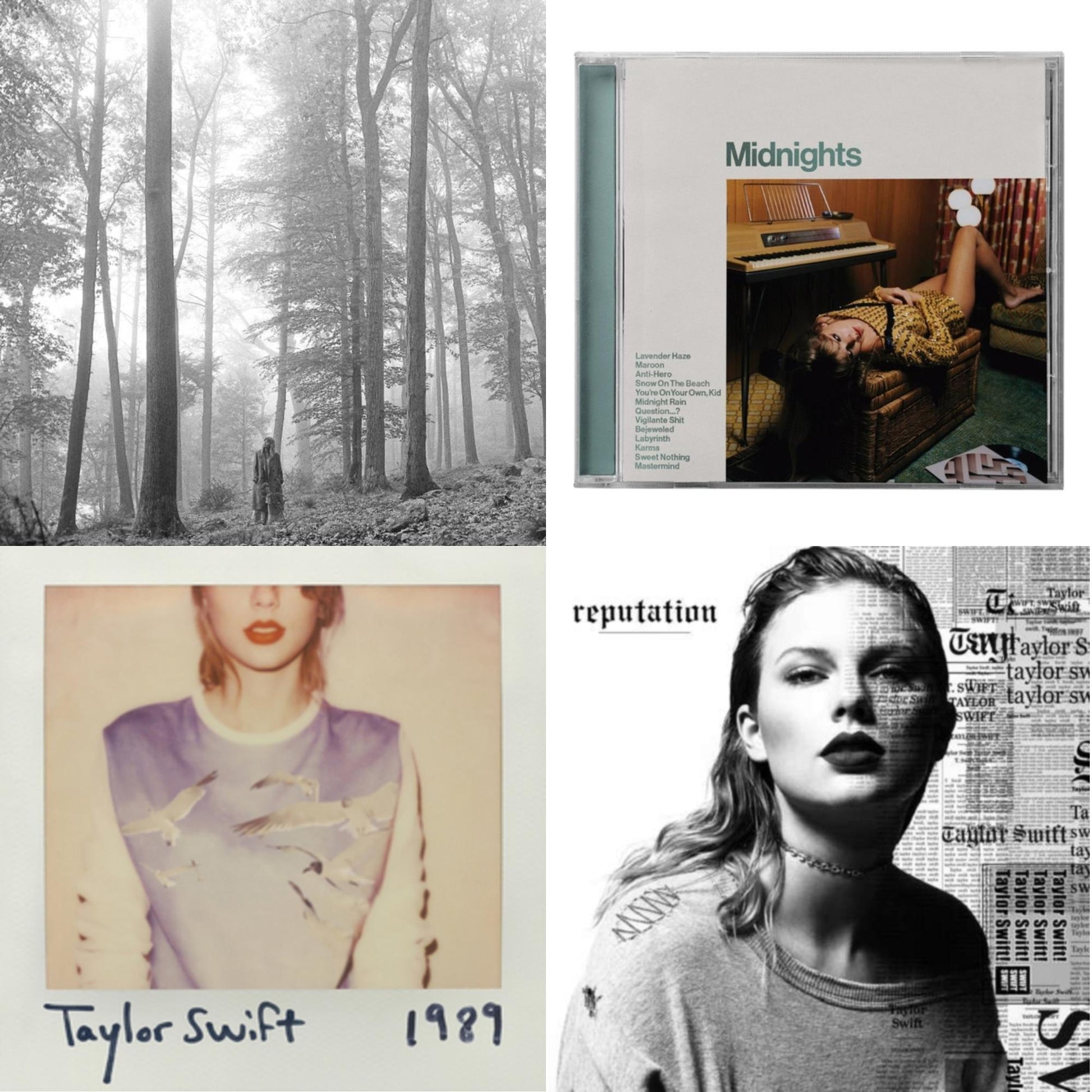 This is a 4 CD SKU bundle.
1.This CD is brand new.Format: CDMusic Style: VocalThis item's title is: Folklore (Edited)Artist: Taylor SwiftLabel: REPUBLICBarcode: 602435034799Release Date: 8/7/2020
2.This CD is brand new.