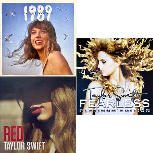 1989 (Taylor's Version) (2LP/Crystal Skies Blue Vinyl) & Red & Fearless Platinum Edition