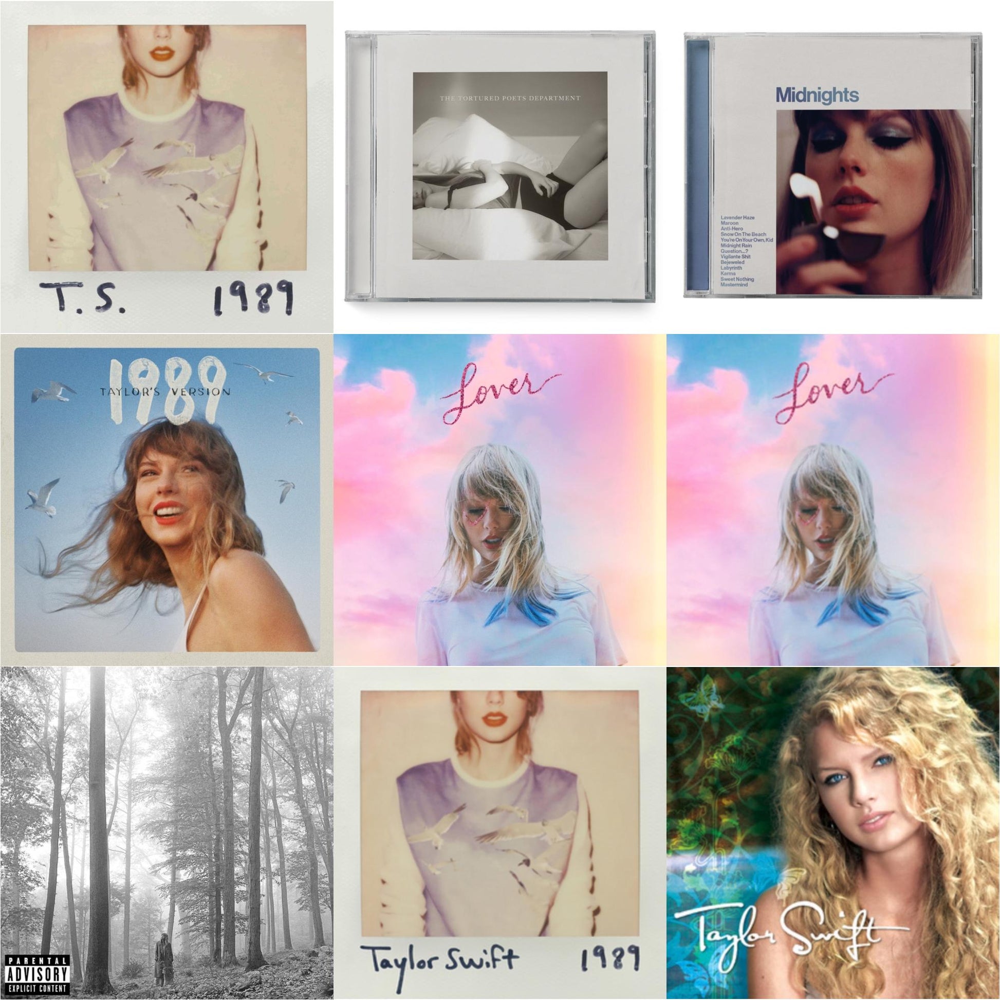 This is a 9 CD SKU bundle.
1.This CD is brand new.Format: CDMusic Style: VocalThis item's title is: Folklore (X)Artist: Taylor SwiftLabel: REPUBLICBarcode: 602435034805Release Date: 8/7/2020
2.This CD is brand new.