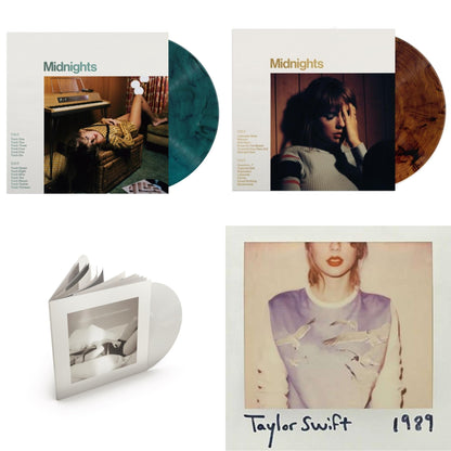 This is a 4 LP Vinyl SKU bundle.
1.This LP Vinyl is brand new.Format: LP VinylMusic Style: Indie PopThis item's title is: Midnights (X) (Jade Green LP Vinyl)Artist: Taylor SwiftLabel: REPUBLICBarcode: 602445790050Release Date: 10/21/2022
2.This LP Vinyl is brand new.