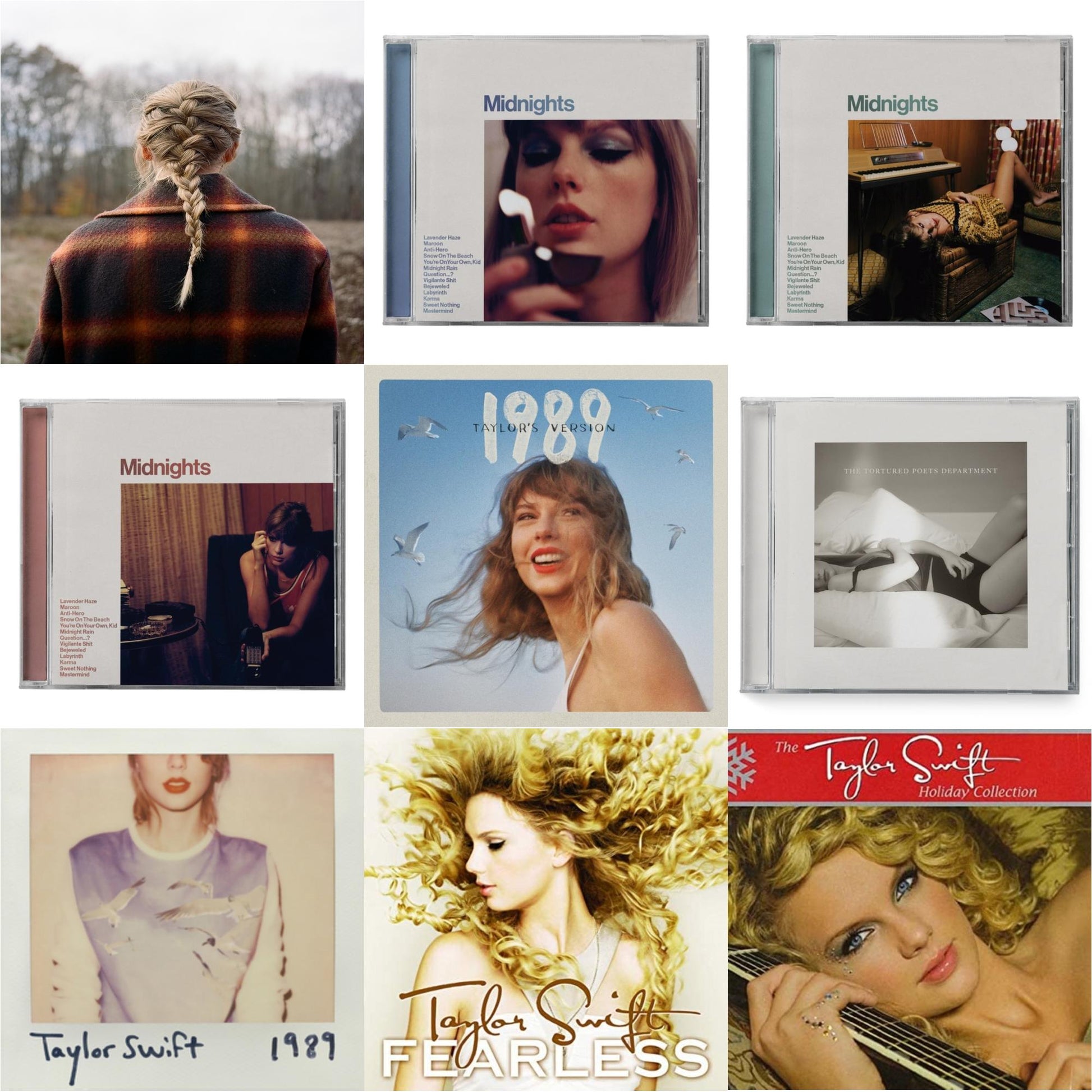 This is a 9 CD SKU bundle.
1.This CD is brand new.Format: CDThis item's title is: Evermore (Edited)Artist: Taylor SwiftLabel: Republic RecordsBarcode: 602435649009Release Date: 12/18/2020
2.This CD is brand new.