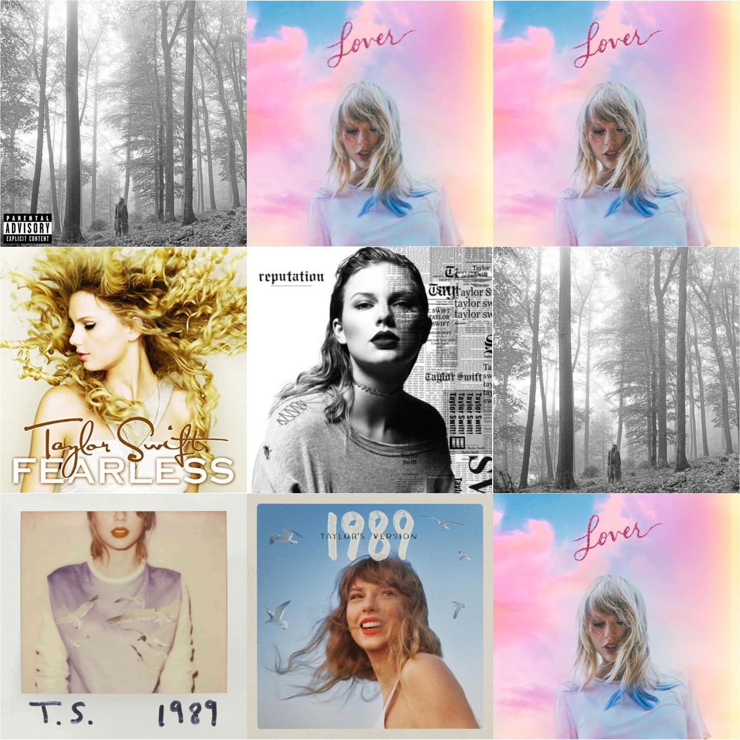 This is a 9 CD SKU bundle.
1.This CD is brand new.Format: CDMusic Style: VocalThis item's title is: Folklore (Edited)Artist: Taylor SwiftLabel: REPUBLICBarcode: 602435034799Release Date: 8/7/2020
2.This CD is brand new.