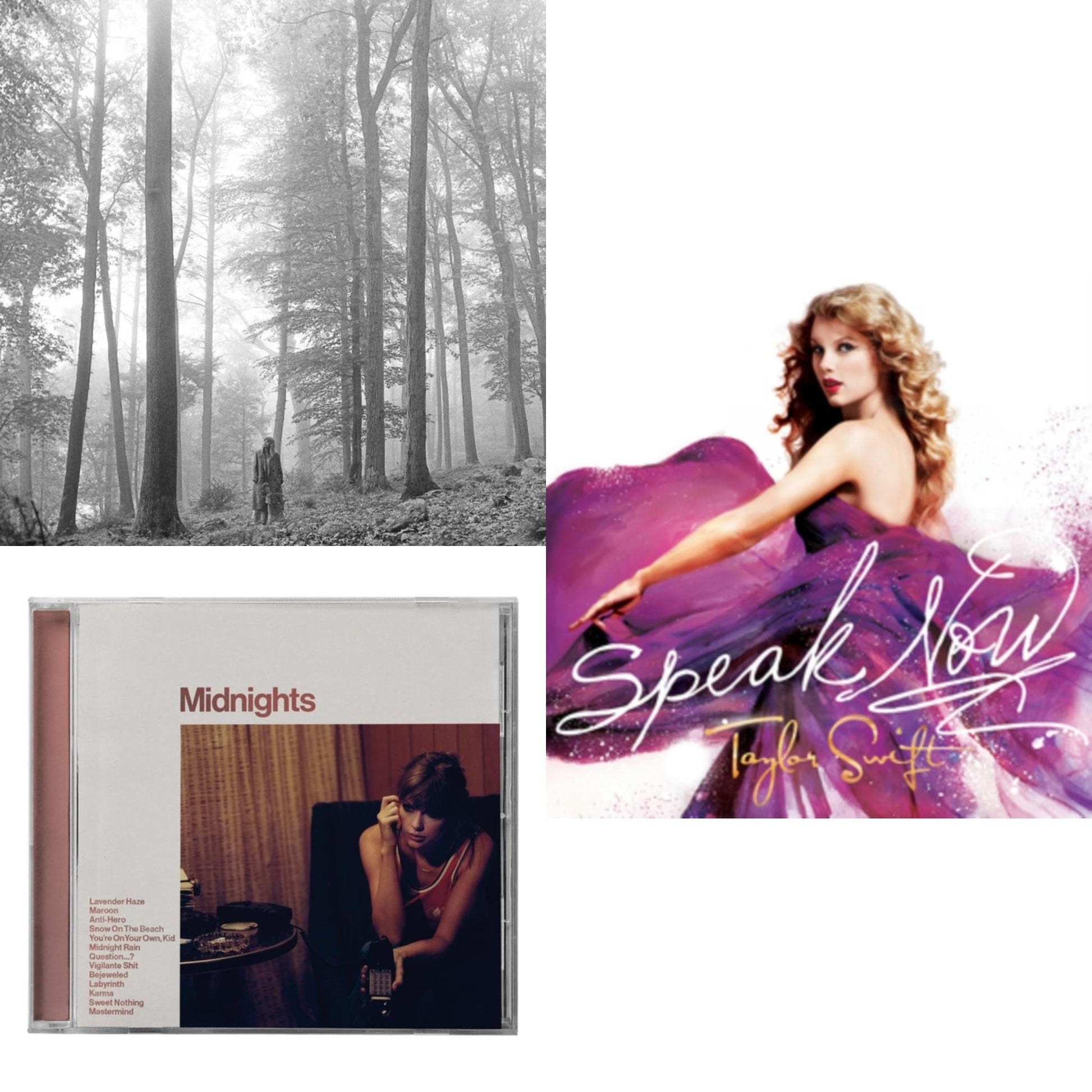 This is a 3 CD SKU bundle.
1.This CD is brand new.Format: CDMusic Style: VocalThis item's title is: Folklore (Edited)Artist: Taylor SwiftLabel: REPUBLICBarcode: 602435034799Release Date: 8/7/2020
2.This CD is brand new.