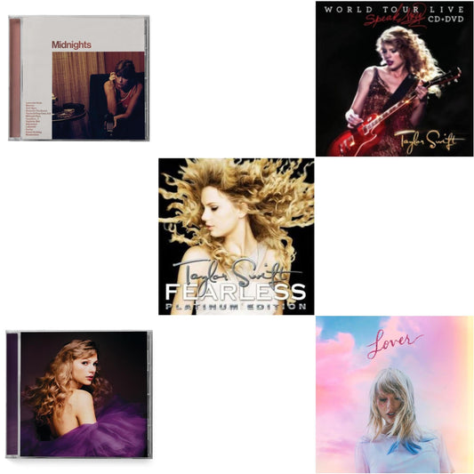 This is a 5 CD SKU bundle.
1.This CD is brand new.Format: CDMusic Style: Synth-popThis item's title is: Midnights (X) (Blood Moon CD)Artist: Taylor SwiftLabel: REPUBLICBarcode: 602445790111Release Date: 10/21/2022
2.This CD is brand new.