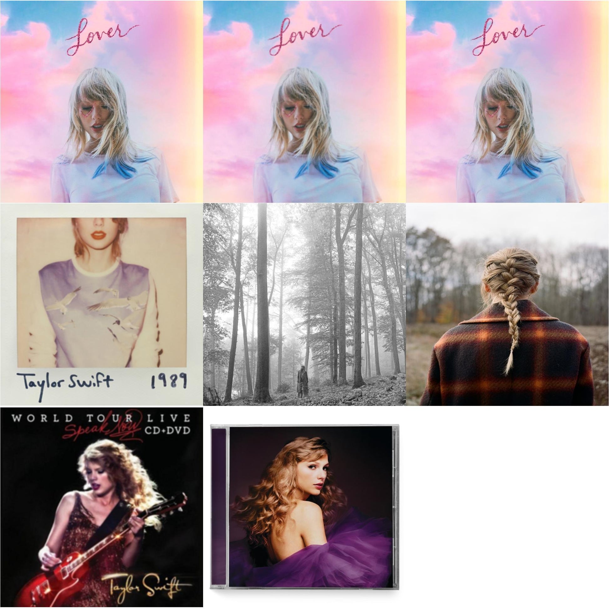 This is a 8 CD SKU bundle.
1.This CD is brand new.Format: CDMusic Style: VocalThis item's title is: Folklore (Edited)Artist: Taylor SwiftLabel: REPUBLICBarcode: 602435034799Release Date: 8/7/2020
2.This CD is brand new.