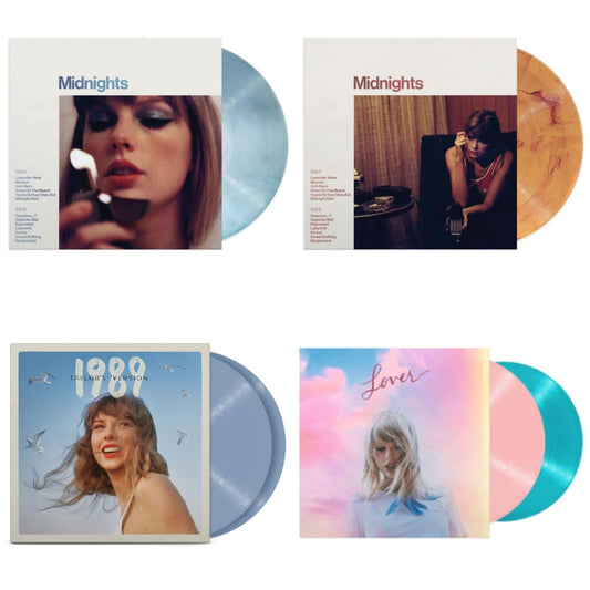 Midnights (X) (Moonstone Blue LP Vinyl) & Midnights (X) (Blood Moon LP Vinyl) & 1989 (Taylor's Version) (2LP/Crystal Skies Blue Vinyl) & Lover