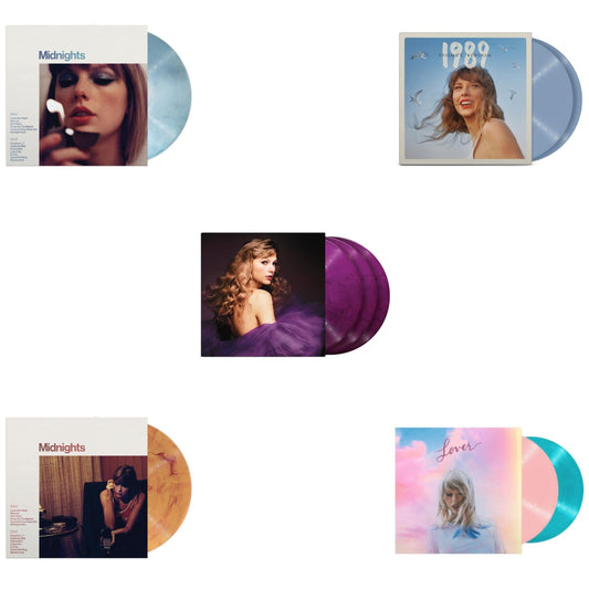 Midnights (X) (Moonstone Blue LP Vinyl) & Midnights (X) (Blood Moon LP Vinyl) & Speak Now (Taylor's Version) (Orchid Marbled Vinyl/3LP) & 1989 (Taylor's Version) (2LP/Crystal Skies Blue Vinyl) & Lover