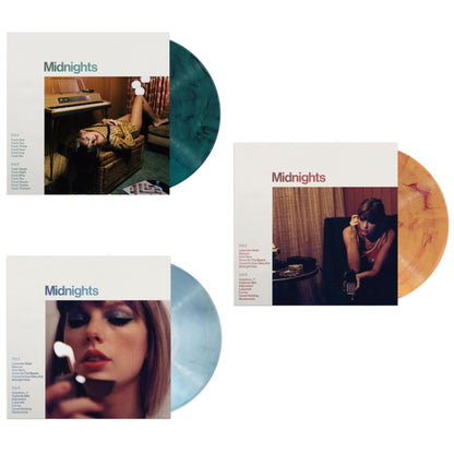 This is a 3 LP Vinyl SKU bundle.
1.This LP Vinyl is brand new.Format: LP VinylMusic Style: Indie PopThis item's title is: Midnights (X) (Jade Green LP Vinyl)Artist: Taylor SwiftLabel: REPUBLICBarcode: 602445790050Release Date: 10/21/2022
2.This LP Vinyl is brand new.