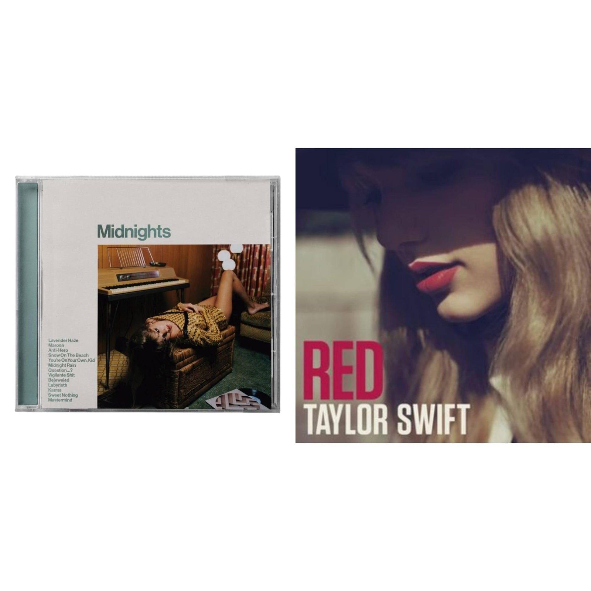 This is a 2 CD SKU bundle.
1.This CD is brand new.Format: CDMusic Style: Synth-popThis item's title is: Midnights (X) (Jade Green CD)Artist: Taylor SwiftLabel: REPUBLICBarcode: 602445790104Release Date: 10/21/2022
2.This CD is brand new.