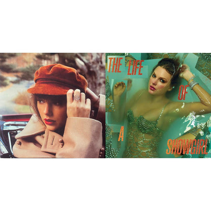 Red (Taylor's Version) (4LP) & Life Of A Showgirl (X) (Sweat & Vanilla Perfume Portofino Orange Glitter LP Vinyl)