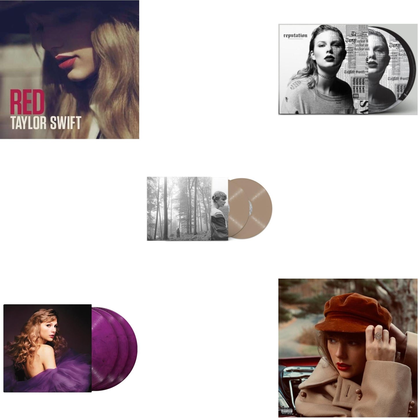 This is a 5 LP Vinyl SKU bundle.
1.This LP Vinyl is brand new.Format: LP VinylMusic Style: VocalThis item's title is: Folklore (X) (Beige Vinyl/2LP)Artist: Taylor SwiftLabel: Republic RecordsBarcode: 602435034881Release Date: 7/23/2021
2.This LP Vinyl is brand new.