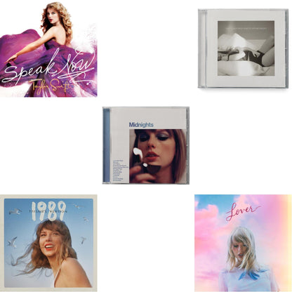 This is a 5 CD SKU bundle.
1.This CD is brand new.Format: CDThis item's title is: Midnights (X) (Moonstone Blue CD)Artist: Taylor SwiftLabel: REPUBLICBarcode: 602445790098Release Date: 10/21/2022
2.This CD is brand new.