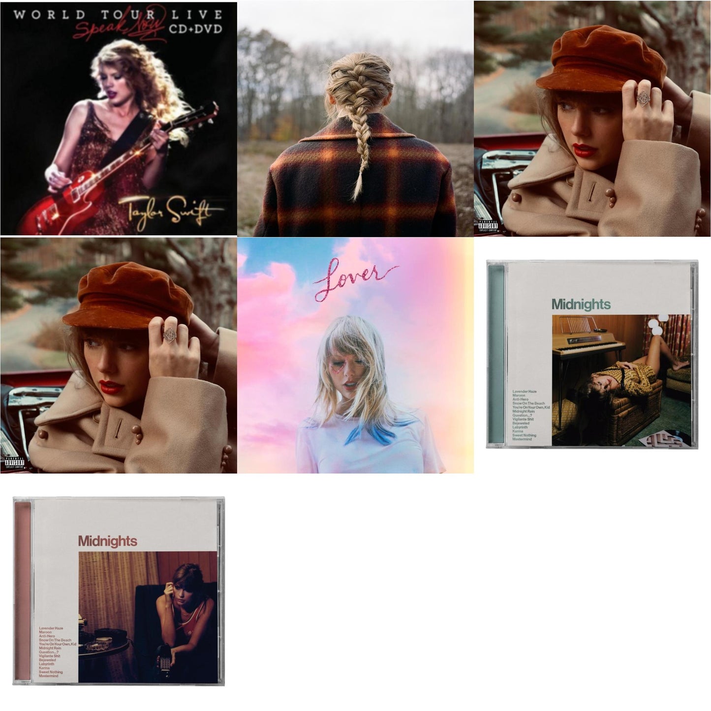 This is a 7 CD SKU bundle.
1.This CD is brand new.Format: CDMusic Style: Alternative RockThis item's title is: Evermore (X)Artist: Taylor SwiftLabel: REPUBLICBarcode: 602435648583Release Date: 12/18/2020
2.This CD is brand new.