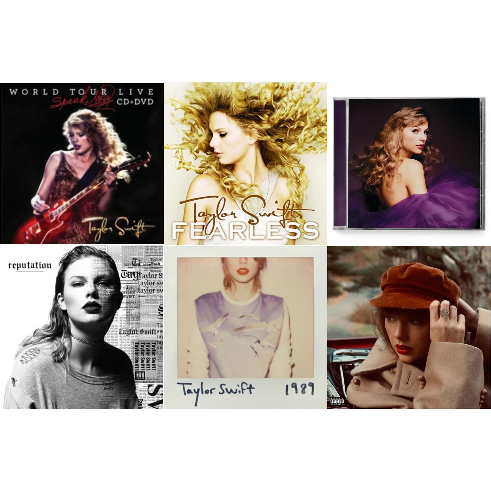 This is a 6 CD SKU bundle.
1.This CD is brand new.Format: CDThis item's title is: Red (Taylor's Version) (X) (2CD)Artist: Taylor SwiftLabel: REPUBLICBarcode: 602438737628Release Date: 11/12/2021
2.This CD is brand new.
