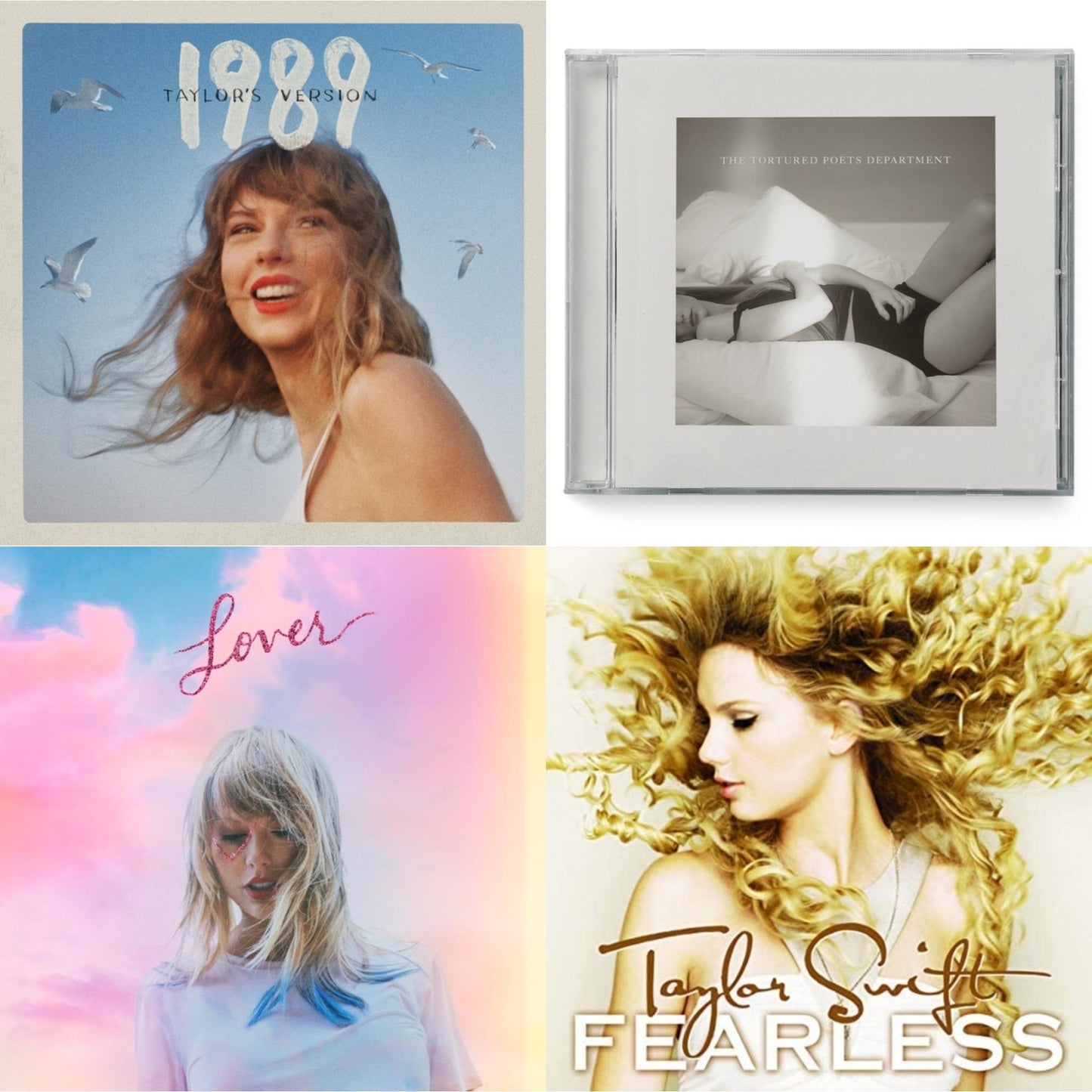 This is a 4 CD SKU bundle.
1.This CD is brand new.Format: CDMusic Style: Synth-popThis item's title is: 1989 (Taylor's Version)Artist: Taylor SwiftLabel: TAYLOR SWIFT / REPUBLIC RECORDBarcode: 602455976567Release Date: 10/27/2023
2.This CD is brand new.