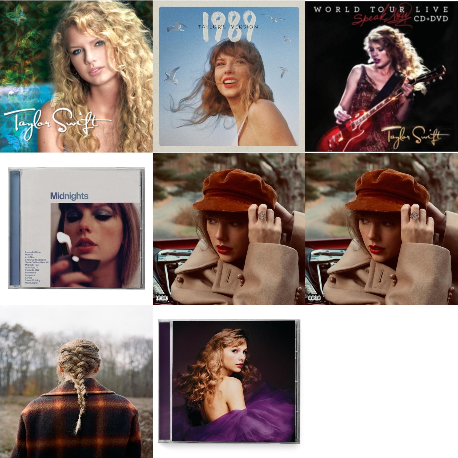 This is a 8 CD SKU bundle.
1.This CD is brand new.Format: CDMusic Style: Alternative RockThis item's title is: Evermore (X)Artist: Taylor SwiftLabel: REPUBLICBarcode: 602435648583Release Date: 12/18/2020
2.This CD is brand new.