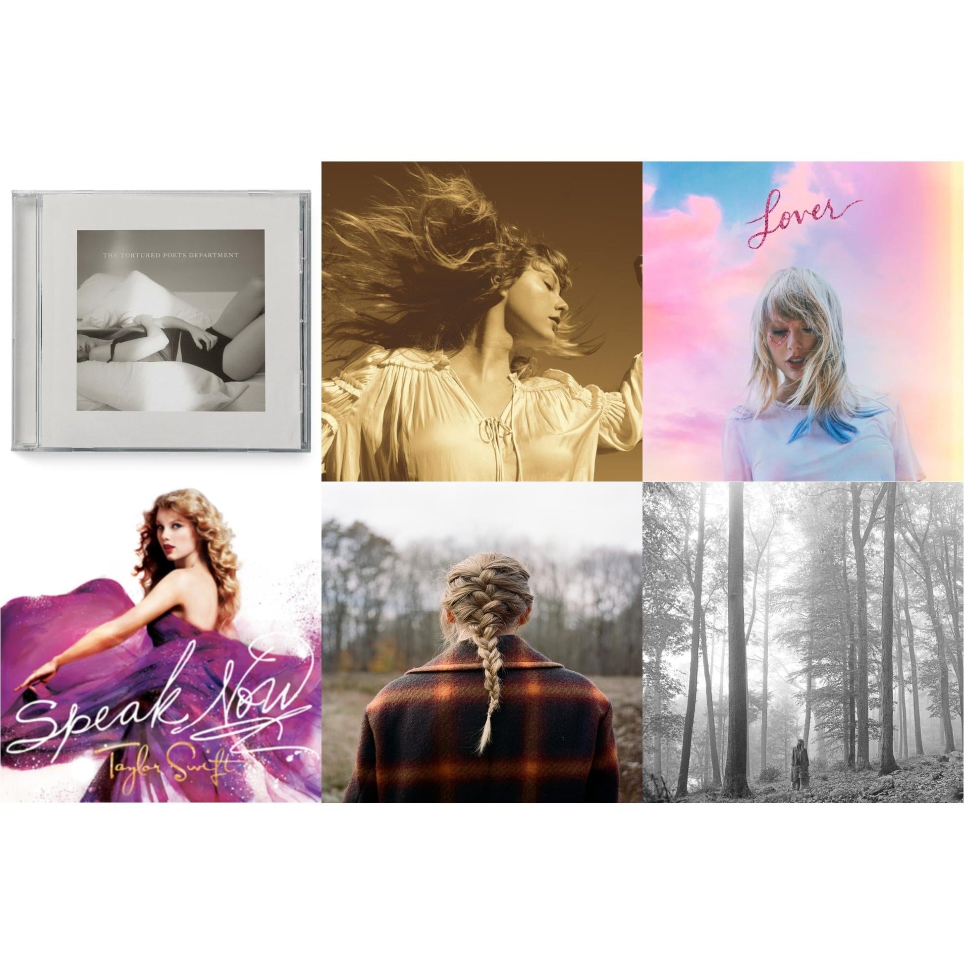 This is a 6 CD SKU bundle.
1.This CD is brand new.Format: CDMusic Style: VocalThis item's title is: Folklore (Edited)Artist: Taylor SwiftLabel: REPUBLICBarcode: 602435034799Release Date: 8/7/2020
2.This CD is brand new.