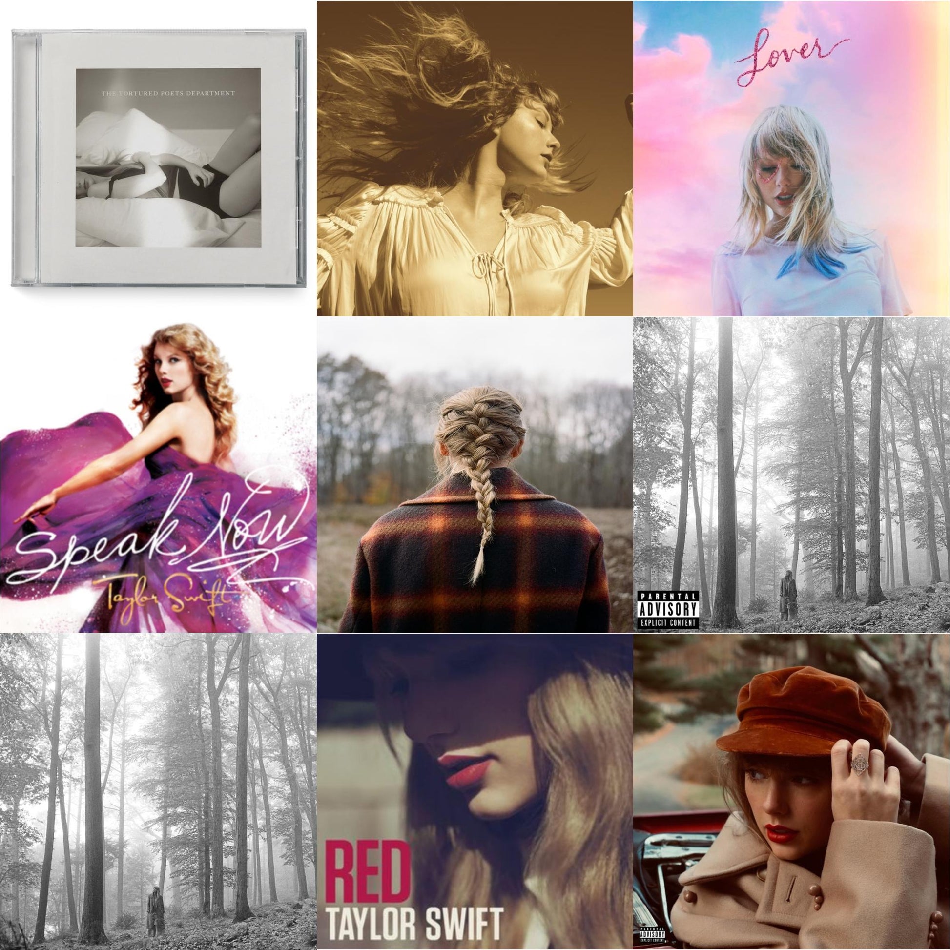This is a 9 CD SKU bundle.
1.This CD is brand new.Format: CDMusic Style: VocalThis item's title is: Folklore (Edited)Artist: Taylor SwiftLabel: REPUBLICBarcode: 602435034799Release Date: 8/7/2020
2.This CD is brand new.