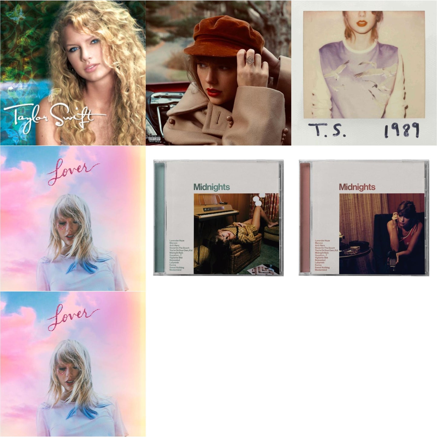 This is a 7 CD SKU bundle.
1.This CD is brand new.Format: CDMusic Style: BalladThis item's title is: Red (Taylor's Version) (Edited) (2CD)Artist: Taylor SwiftLabel: REPUBLICBarcode: 602438737635Release Date: 11/12/2021
2.This CD is brand new.