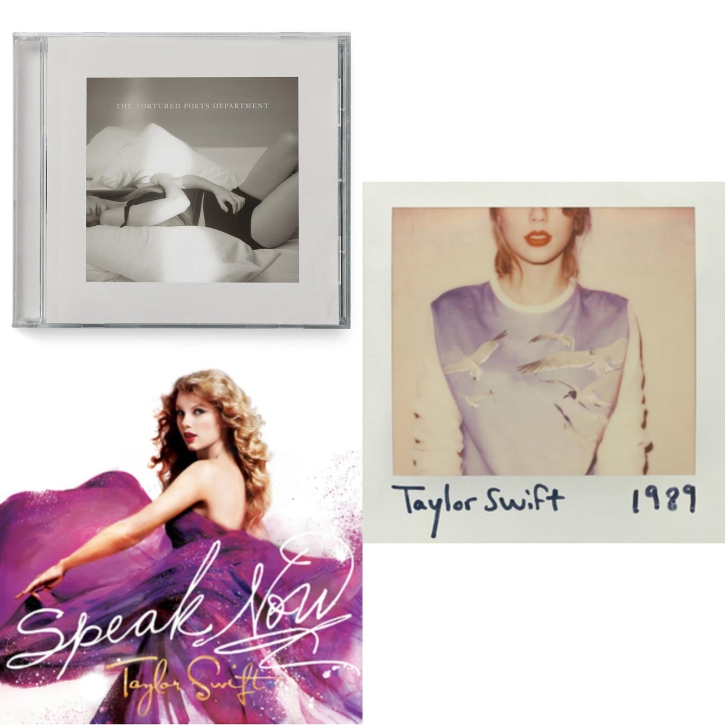 This is a 3 CD SKU bundle.
1.This CD is brand new.Format: CDThis item's title is: Tortured Poets Department (X) (Manuscript- Bonus Track)Artist: Taylor SwiftBarcode: 602465081343Release Date: 4/19/2024
2.This CD is brand new.