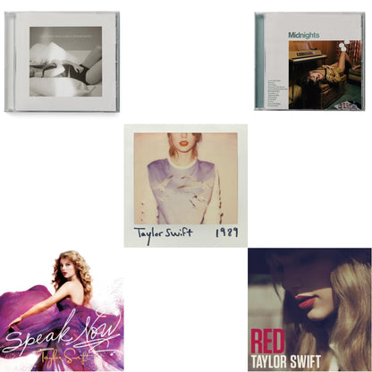 This is a 5 CD SKU bundle.
1.This CD is brand new.Format: CDMusic Style: Synth-popThis item's title is: Midnights (X) (Jade Green CD)Artist: Taylor SwiftLabel: REPUBLICBarcode: 602445790104Release Date: 10/21/2022
2.This CD is brand new.