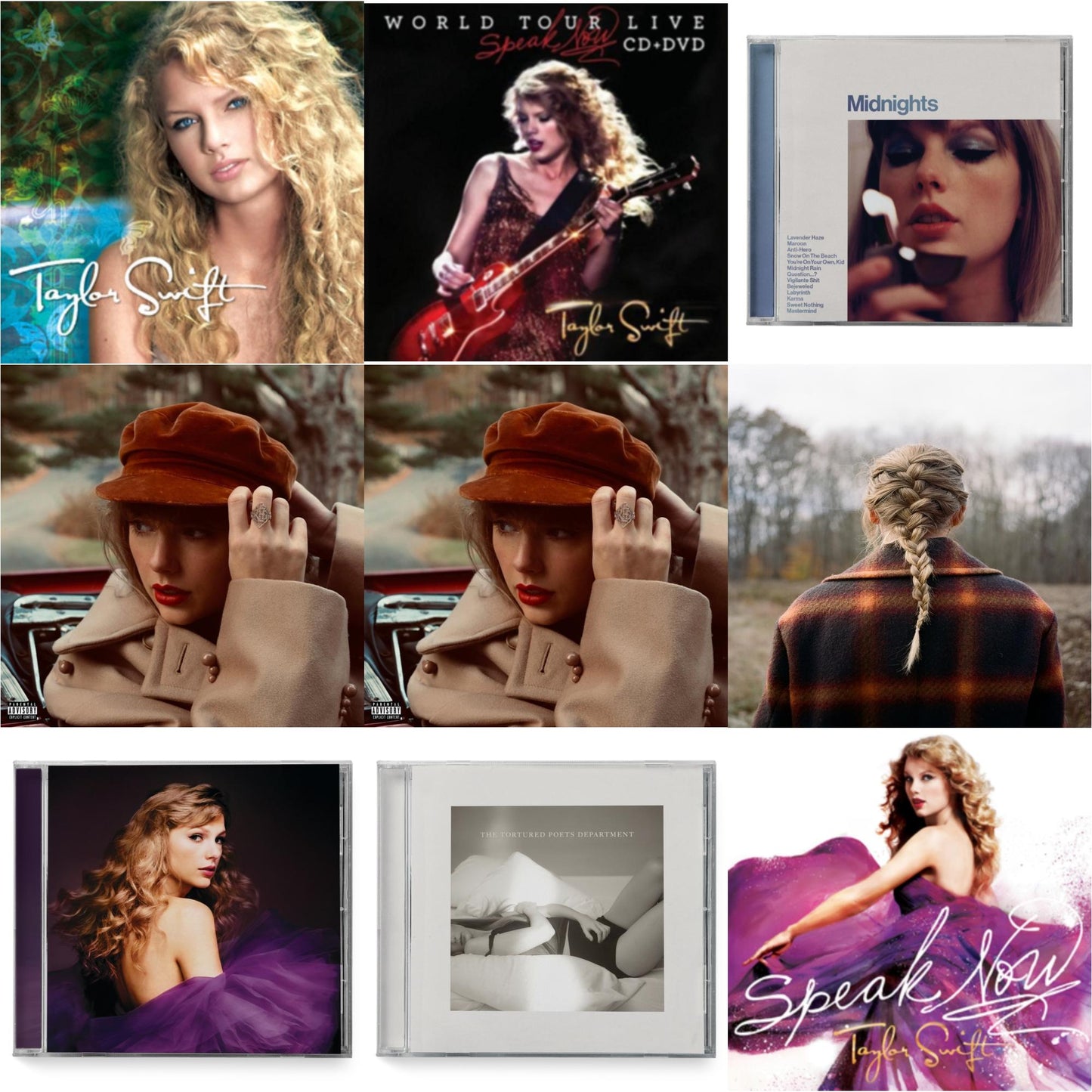This is a 9 CD SKU bundle.
1.This CD is brand new.Format: CDMusic Style: Alternative RockThis item's title is: Evermore (X)Artist: Taylor SwiftLabel: REPUBLICBarcode: 602435648583Release Date: 12/18/2020
2.This CD is brand new.