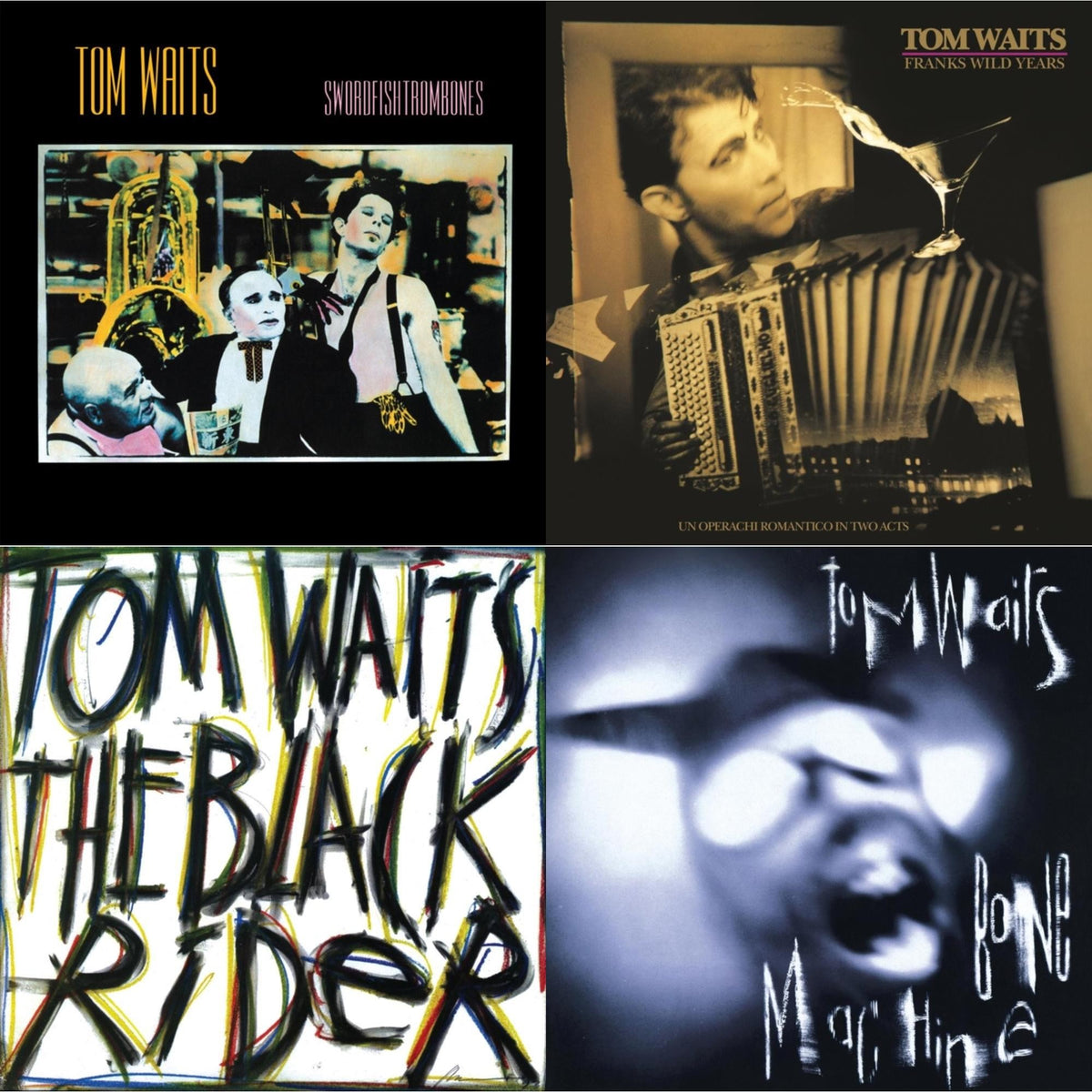 Tom Waits - Black Rider (Remaster) & Frank's Wild Years (Remaster) & Swordfishtrombones (Remaster) & Bone Machine (Remaster) - LP Vinyl Bundle