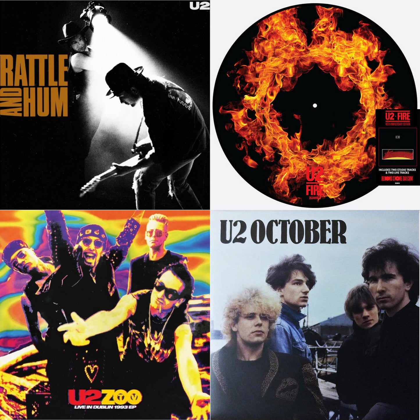 Rattle & Hum & Fire (40Th Anniversary Edition/Picture Disc) & Zoo Tv: Live In Dublin 1993 (Ep) & October