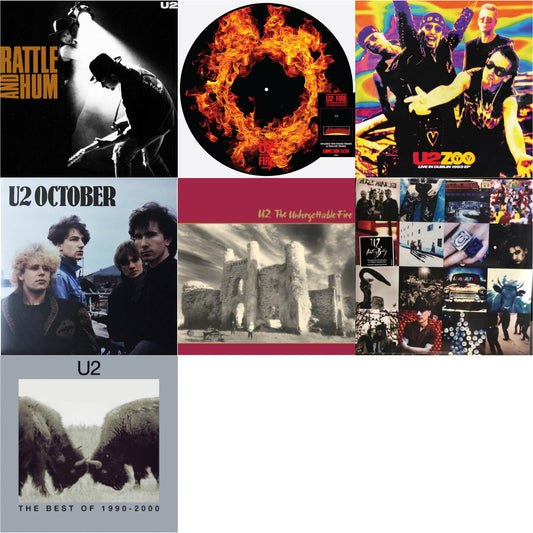 Rattle & Hum & Fire (40Th Anniversary Edition/Picture Disc) & Zoo Tv: Live In Dublin 1993 (Ep) & October & Unforgettable Fire & Achtung Baby (180G/2 LP) & Best Of 1990-2000 (2LP)