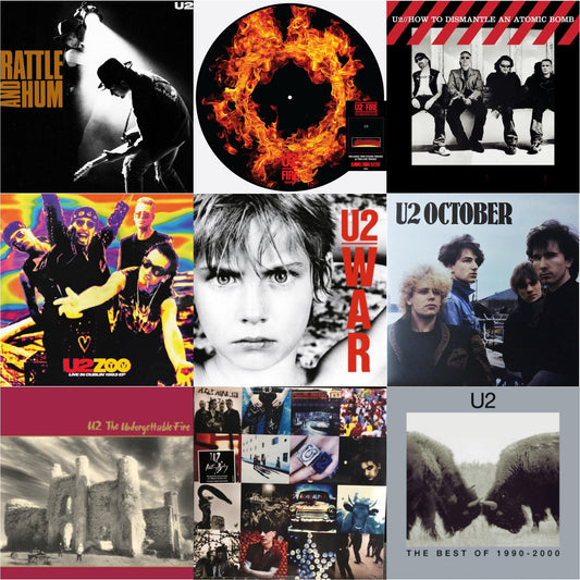 Rattle & Hum & Fire (40Th Anniversary Edition/Picture Disc) & How To Dismantle An Atomic Bomb (20Th Anniversary) (2LP/180G) & Zoo Tv: Live In Dublin 1993 (Ep) & War & October & Unforgettable Fire & Achtung Baby (180G/2 LP) & Best Of 1990-2000 (2LP)