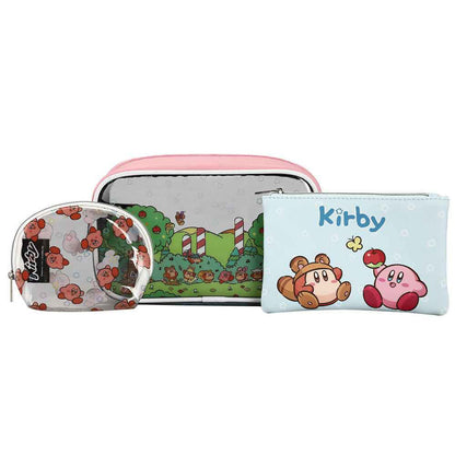 Product Image : This is brand new.<br>KIRBY PICNIC TRAVEL COSMETIC BAGS - SET OF 3

Travel cosmetic bags
Set of 3
Zipper closure
Material: Synthetic Leather
Dimensions: Large Bag 9W x 7H x 2 1/4D in. Medium Bag 6 1/2W x 5H x 2D in. Small Bag 5 1/2W x 5H x 1D in.
Care: Wipe clean with a damp cloth
Imported<br>This item's title is: Travel Cosmetic Bag: Kirby - Picnic<br>Barcode: 196179209044<br>This was released: 2022