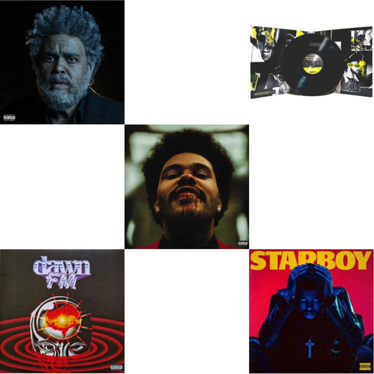 Dawn Fm (X) (2LP) & Dawn Fm (Version 2) (Translucent Silver LP Vinyl) & After Hours (X) (2LP) & Beauty Behind The Madness (X) & Starboy (2LP/Translucent Red Vinyl/Gatefold)