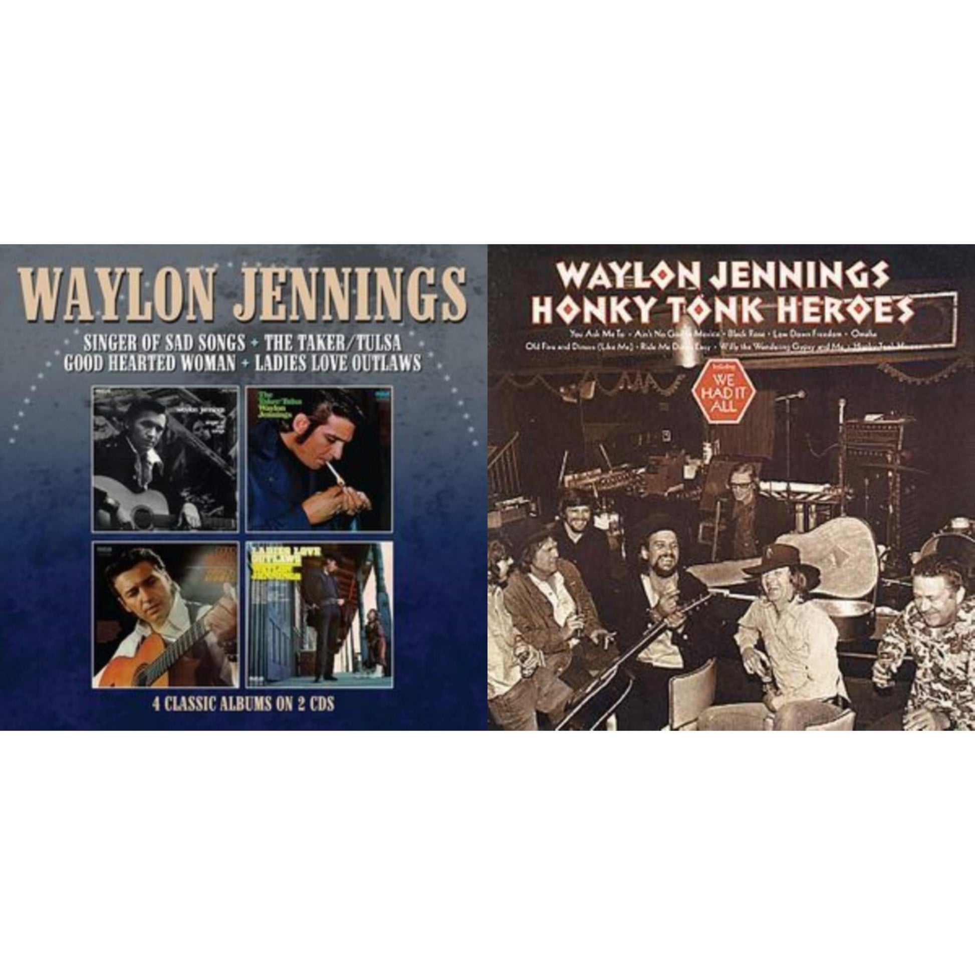 This is a 2 CD SKU bundle.
1.This CD is brand new.Format: CDThis item's title is: Singer Of Sad Songs / The Taker-Tulsa / Good Hearted Woman / Ladies Love OutlawsArtist: Waylon JenningsBarcode: 5013929800021Release Date: 7/16/2021
2.This CD is brand new.
