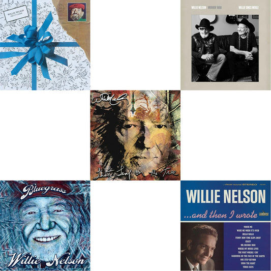 Pretty Paper & Bluegrass (Electric Blue LP Vinyl) & Last Leaf On The Tree (Amber Fossil Vinyl/2LP) & Workin Man: Willie Sings Merle & And Then I Wrote (Blue LP Vinyl)