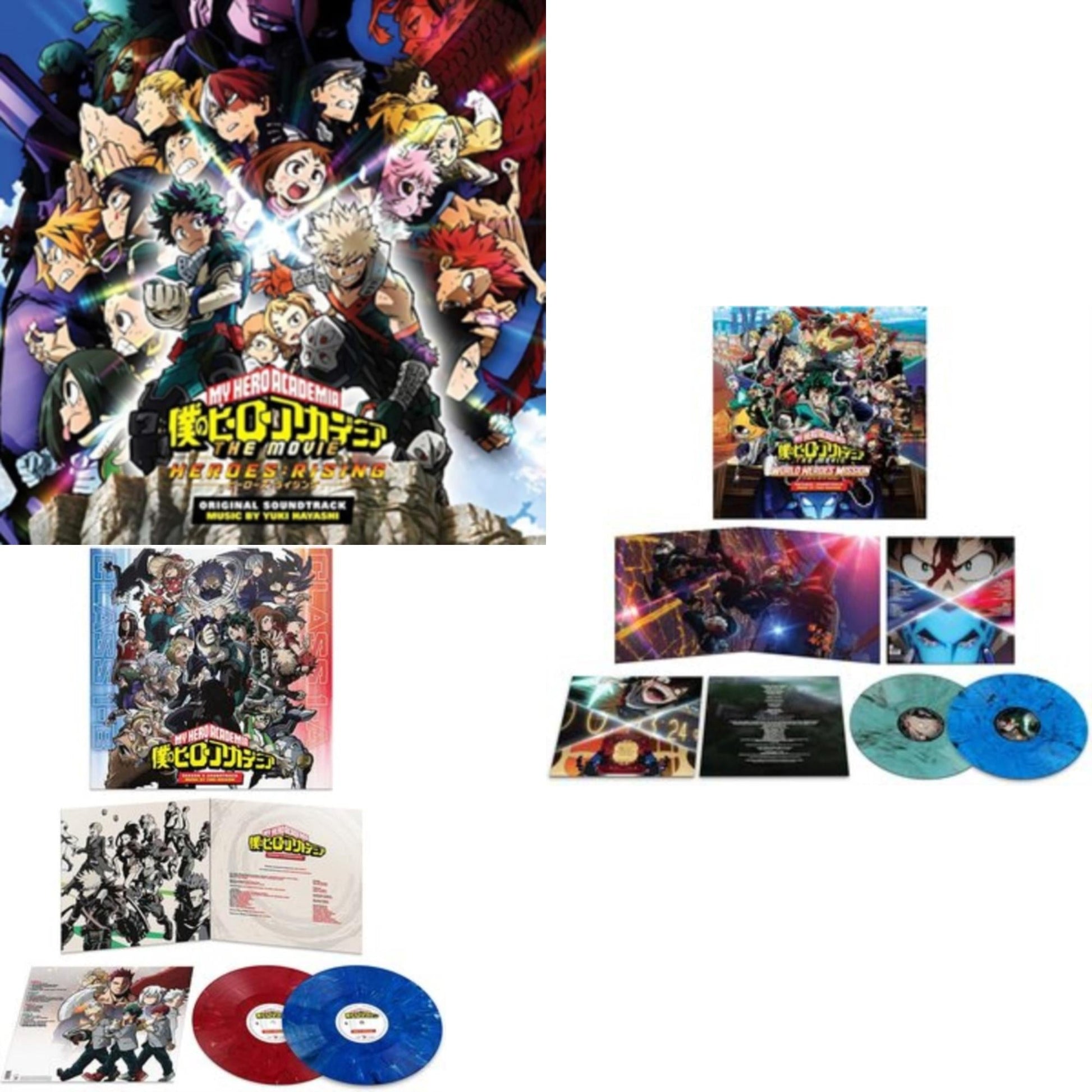 This is a 3 LP Vinyl SKU bundle.
1.This LP Vinyl is brand new.Format: LP VinylMusic Style: SoundtrackThis item's title is: My Hero Academia: Heroes Rising (Translucent Clear W/ Rainbow Splatter Vinyl/2LP)Artist: Yuki HayashiLabel: MILANBarcode: 194398853611Release Date: 5/6/2022
2.