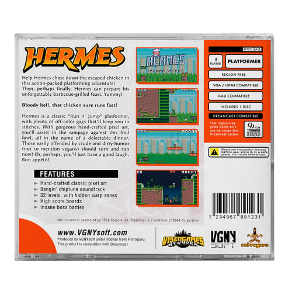 This is brand new.Hello, game lovers do you like to play games? Let`s check out the Hermes (Standard Edition) Sega Dreamcast, a timeless classic that brings the joy of retro gaming to your fingertips.