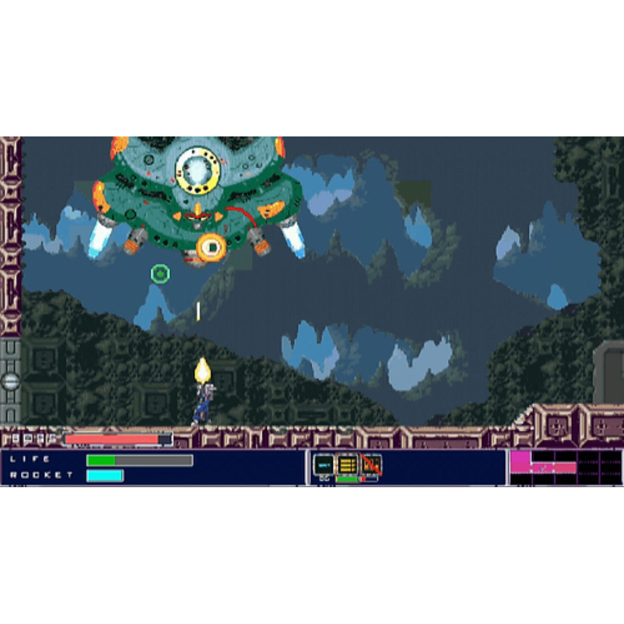 This is brand new.Fly through the sky! Rain down fire on the enemy forces from above!
Use your rocket musket and 8 different types of weapons to boost through the sky, charge enemies, and leap over pit falls as you investigate a new mysterious enemy.