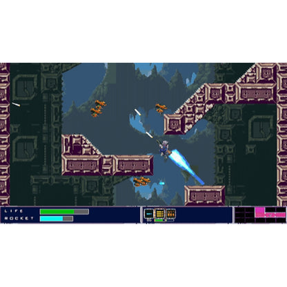 This is brand new.Fly through the sky! Rain down fire on the enemy forces from above!
Use your rocket musket and 8 different types of weapons to boost through the sky, charge enemies, and leap over pit falls as you investigate a new mysterious enemy.