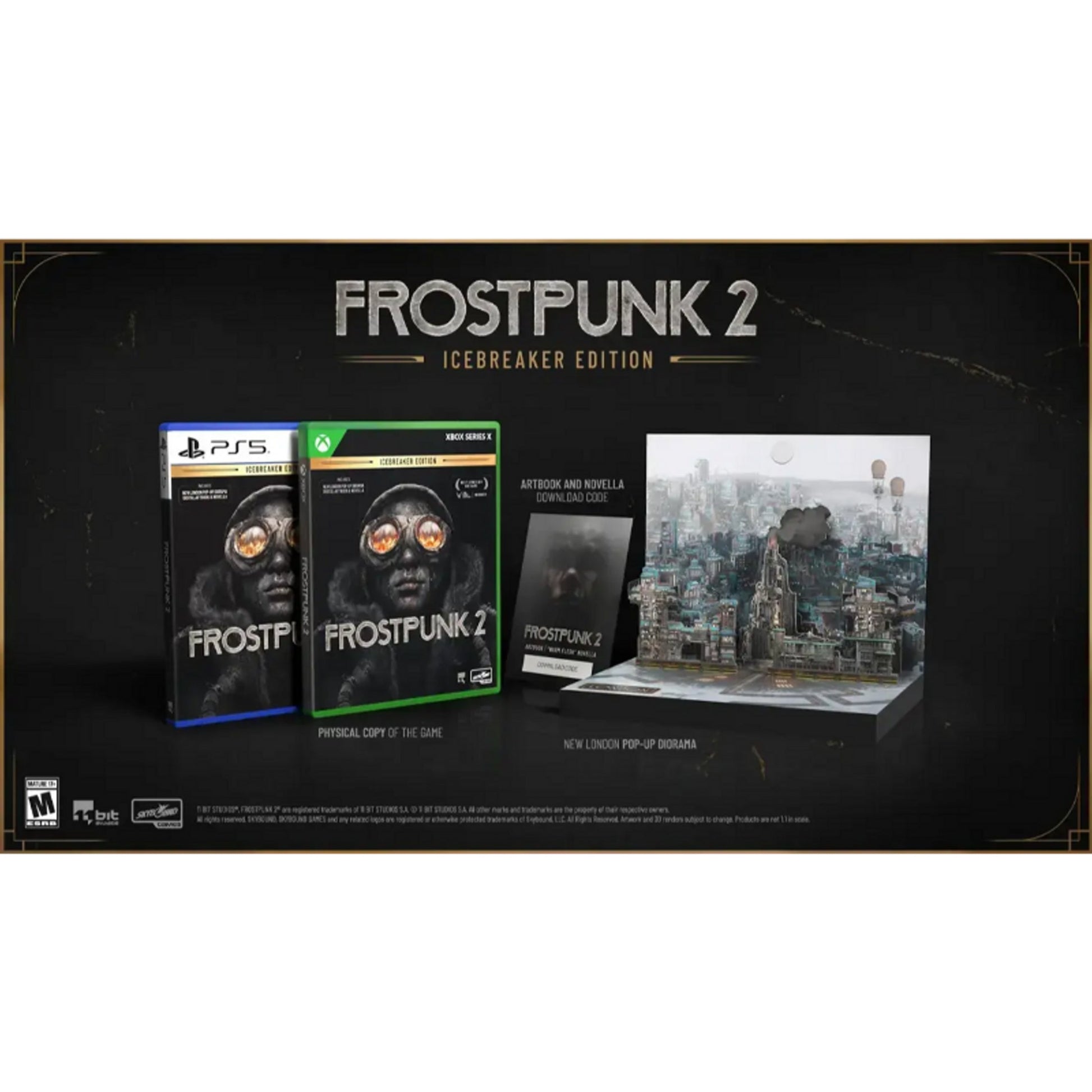 This is brand new.Frostpunk 2 elevates the city-survival genre to a new level. Take the role of a Steward and lead your city through a cascade of calamities taking place in a postapocalyptic, snowy setting. Build large city districts with their string of endless needs and demands.