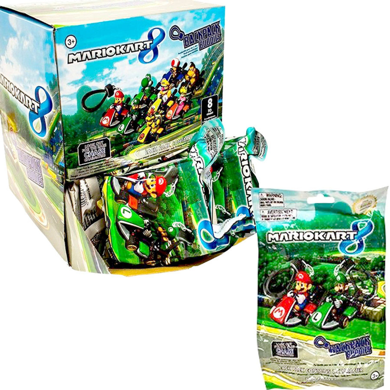 This is brand new.Rev up your backpack's style with the ultimate racing companions from the "Backpack Buddies: Mario Kart 8" collection! Each blind bag is a surprise waiting to happen, with one of the beloved characters from the Mario Kart 8 universe ready to hang on for the ride.