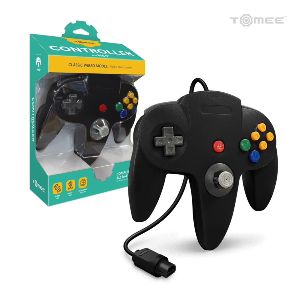 This is brand new.Controller compatible with all N64® models.
Memory card / extension port
Compatible with all N64® models
Designed for comfort and extended playThis item's title is: N64 Classic Wired Controller: Black - TomeeBarcode: 810007711669This was released: TBD