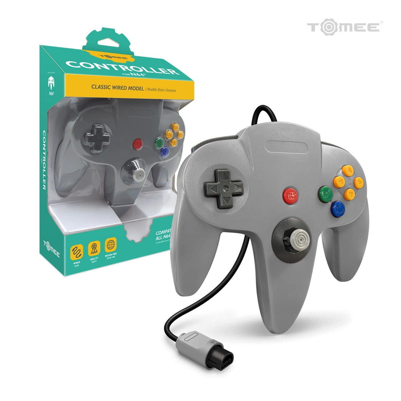 This is brand new.Bring back the nostalgia of classic gaming with the Tomee Controller for N64® in a matte gray finish. Designed for retro enthusiasts and new players alike, this controller delivers the authentic N64® experience with a modern touch.
